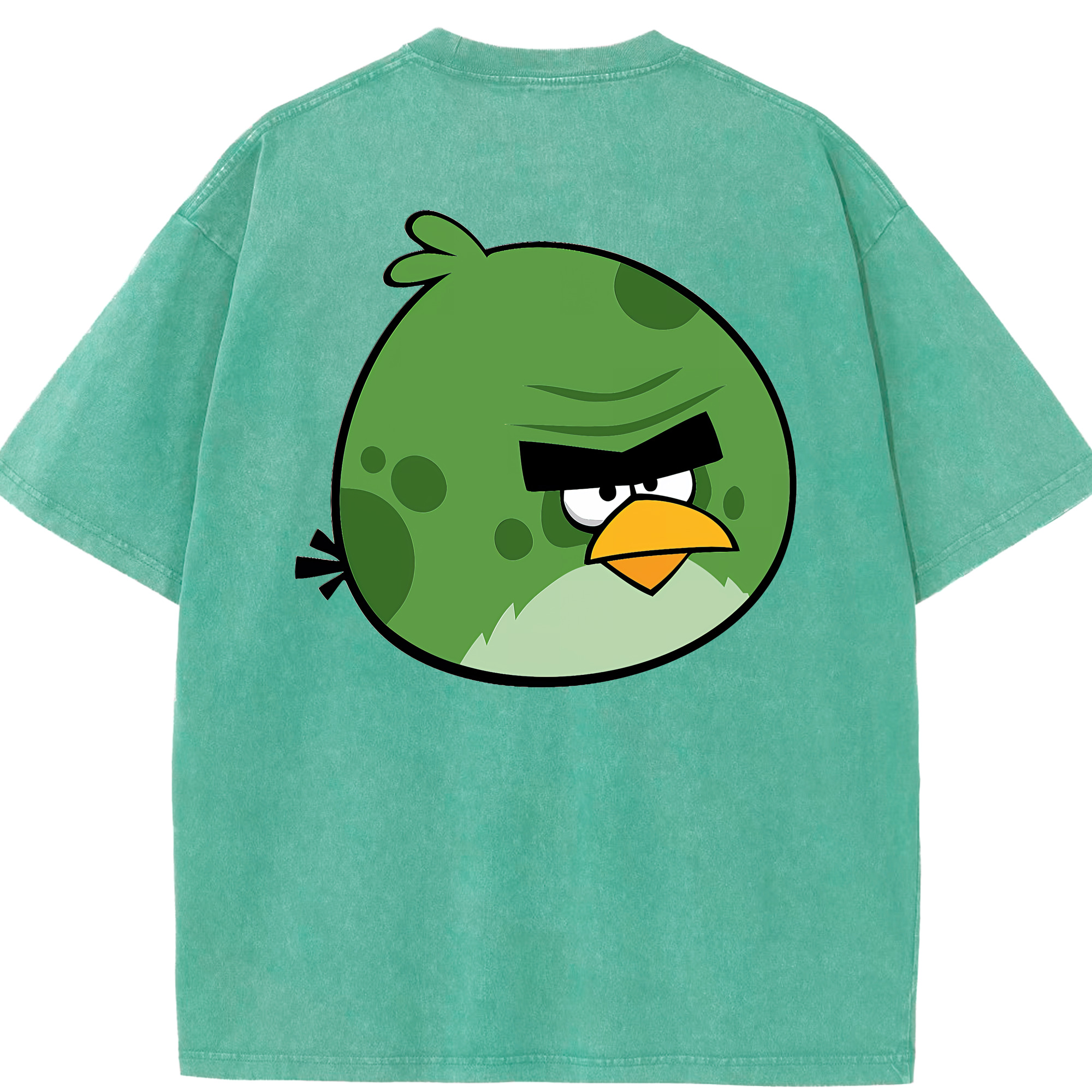 （画像用） Angry Birds アングリーバード 綿100% ヴィンテージ風 半袖Tシャツ（背面プリント）